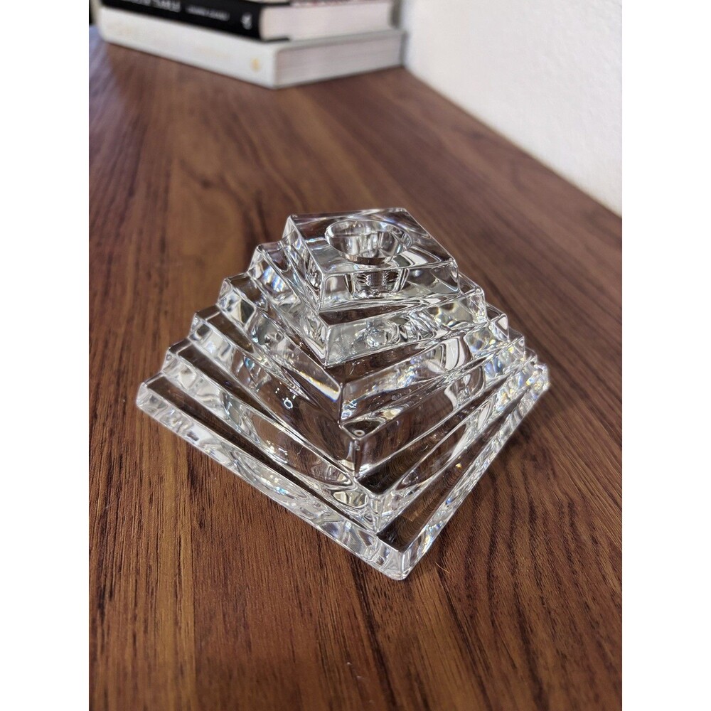 J G Durand Twisted Pyramid Crystal candle holder